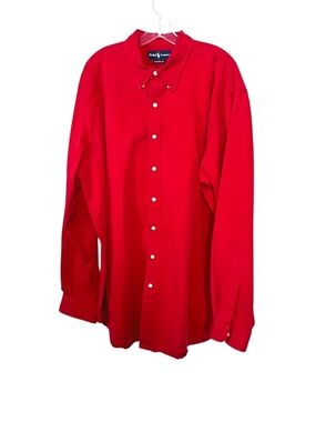 Ralph Lauren - Red Button-Down Classic Fit Shirt - XLT